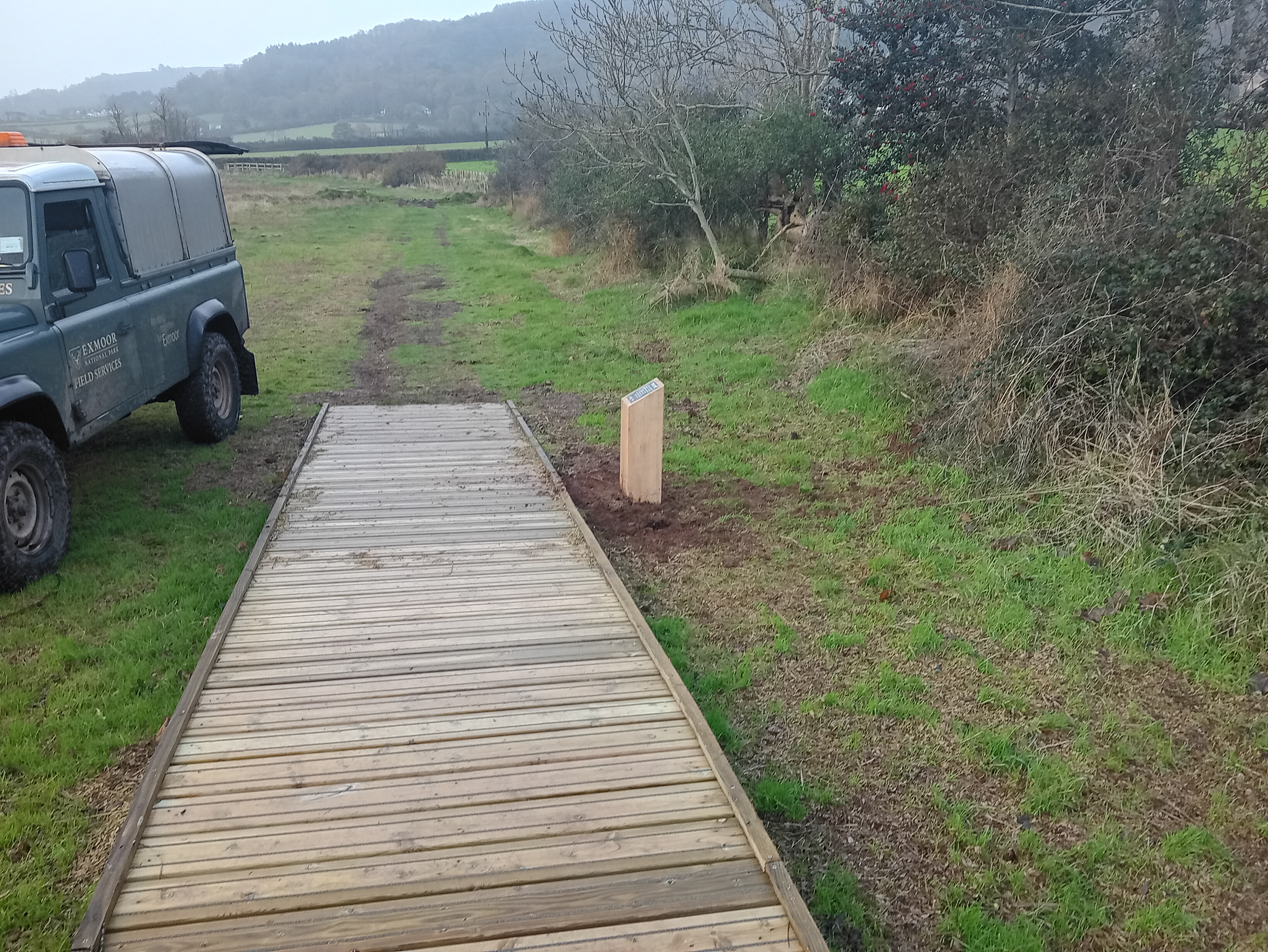 boardwalk with post