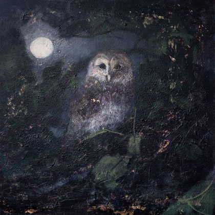 A painting of an owl