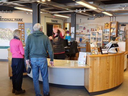 Visitors seeking advice from Exmoor National Park Centre
