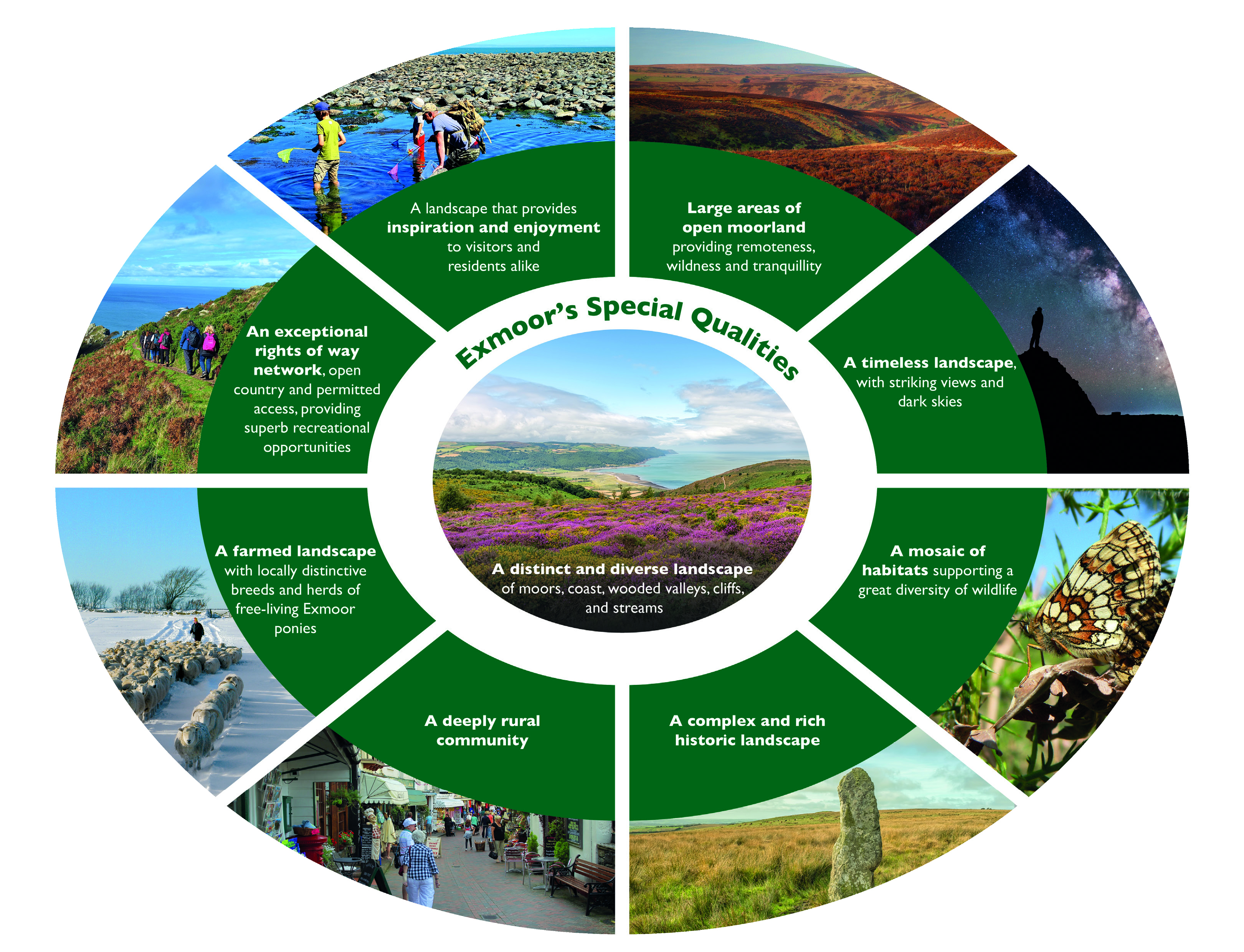 a diagram shpwing Exmoor's special qualities