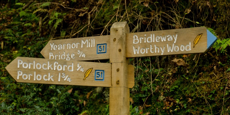 Signpost showing distances to locations