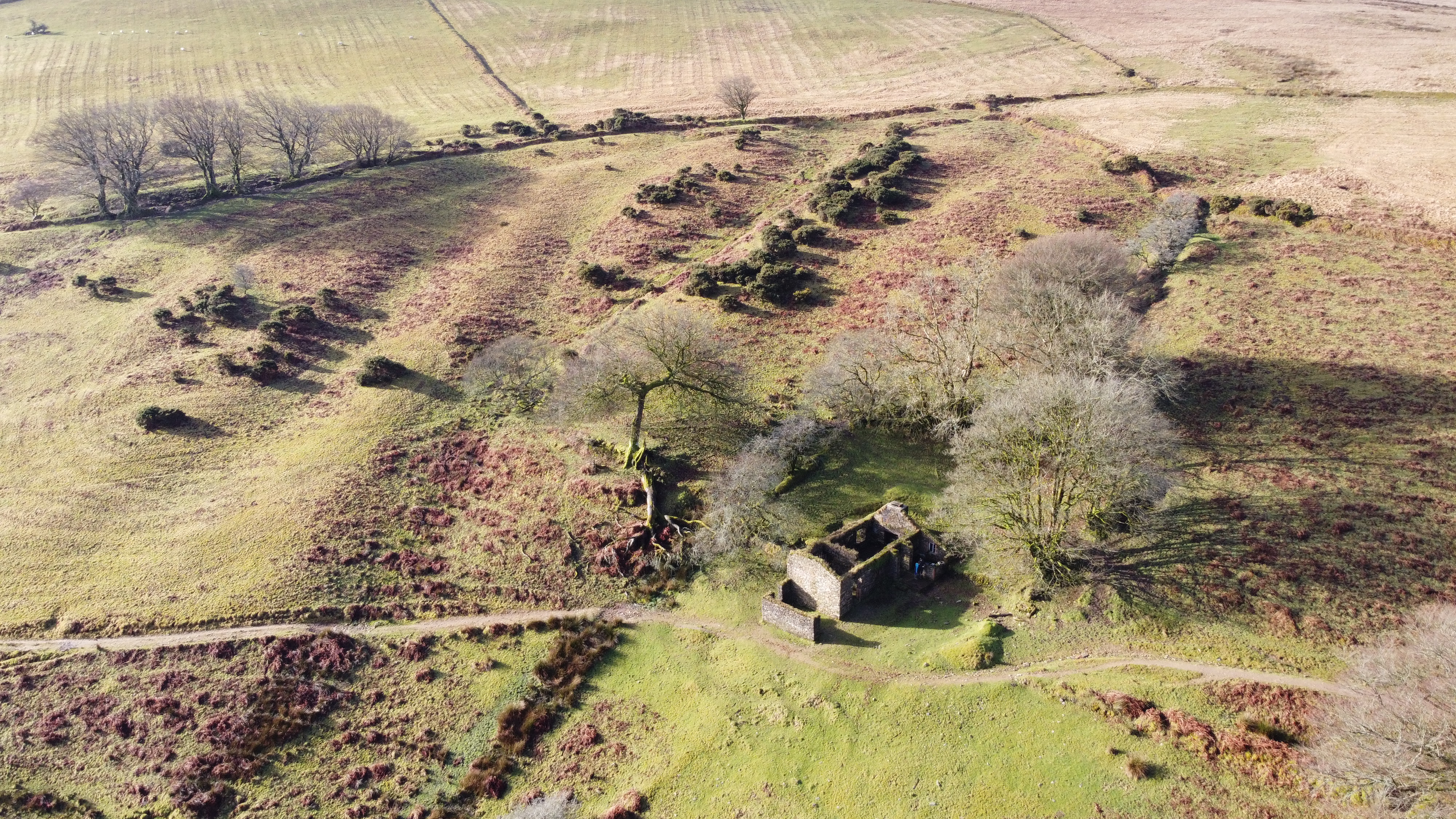 a drone camera view of Exmoor Landscape