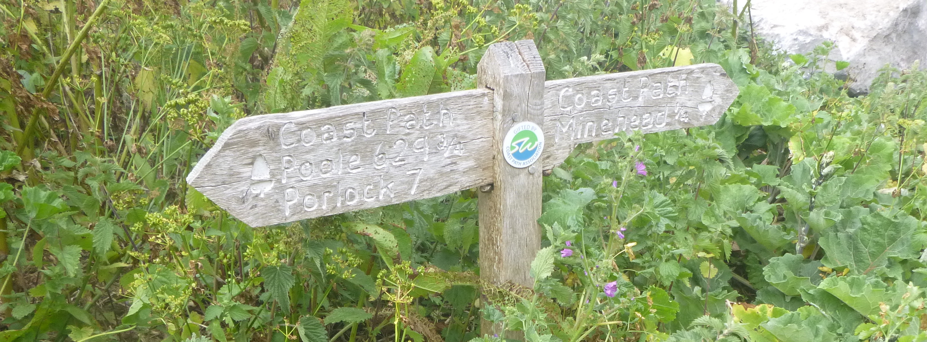 Fingerpost on South West Coast Path at Minehead